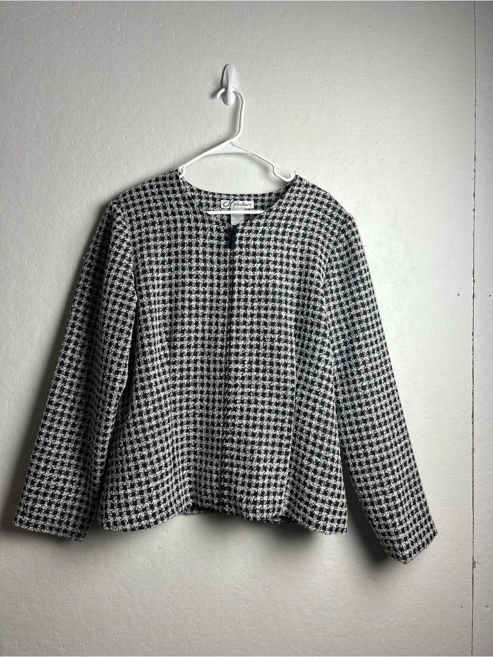 dressbarn Black & White Houndstooth Blazer